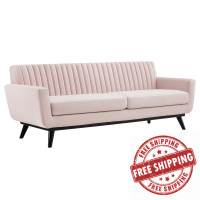 Modway EEI-5459-PNK Engage Channel Tufted Performance Velvet Sofa Pink
