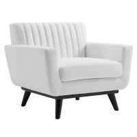Modway EEI-5460-WHI Engage Channel Tufted Fabric Armchair White