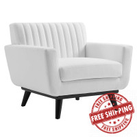 Modway EEI-5460-WHI Engage Channel Tufted Fabric Armchair White