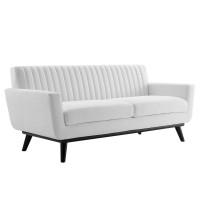 Modway EEI-5461-WHI Engage Channel Tufted Fabric Loveseat White