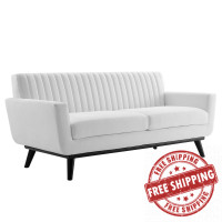 Modway EEI-5461-WHI Engage Channel Tufted Fabric Loveseat White