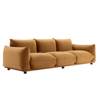 Modway EEI-5470-COG Copious Performance Velvet Sofa Cognac
