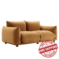 Modway EEI-5471-COG Copious Performance Velvet Loveseat Cognac