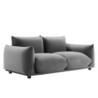 Modway EEI-5471-GRY Copious Performance Velvet Loveseat Gray