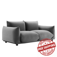 Modway EEI-5471-GRY Copious Performance Velvet Loveseat Gray