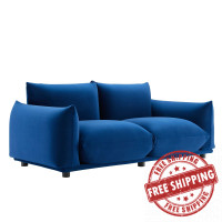 Modway EEI-5471-NAV Copious Performance Velvet Loveseat Navy