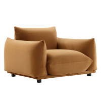 Modway EEI-5472-COG Copious Performance Velvet Armchair Cognac