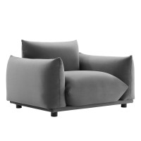Modway EEI-5472-GRY Copious Performance Velvet Armchair Gray