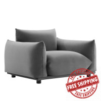 Modway EEI-5472-GRY Copious Performance Velvet Armchair Gray