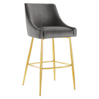 Modway EEI-5473-GRY Discern Performance Velvet Bar Stool Gray