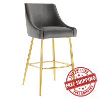 Modway EEI-5473-GRY Discern Performance Velvet Bar Stool Gray