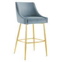 Modway EEI-5473-LBU Discern Performance Velvet Bar Stool Light Blue