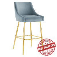 Modway EEI-5473-LBU Discern Performance Velvet Bar Stool Light Blue