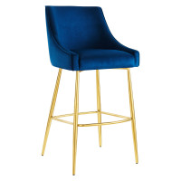 Modway EEI-5473-NAV Discern Performance Velvet Bar Stool Navy