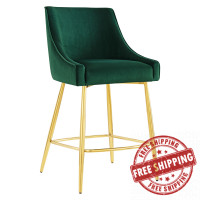 Modway EEI-5474-GRN Discern Performance Velvet Counter Stool Green