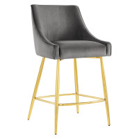 Modway EEI-5474-GRY Discern Performance Velvet Counter Stool Gray
