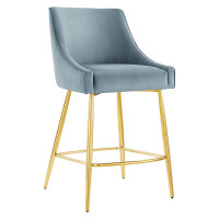 Modway EEI-5474-LBU Discern Performance Velvet Counter Stool Light Blue