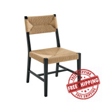 Modway EEI-5489-BLK-NAT Bodie Wood Dining Chair Black Natural