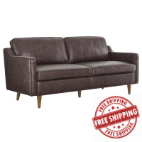 Modway EEI-5553-BRN Impart Genuine Leather Sofa Brown