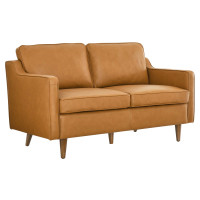 Modway EEI-5554-TAN Impart Genuine Leather Loveseat Tan