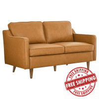 Modway EEI-5554-TAN Impart Genuine Leather Loveseat Tan