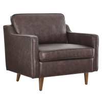 Modway EEI-5555-BRN Impart Genuine Leather Armchair Brown