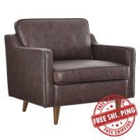 Modway EEI-5555-BRN Impart Genuine Leather Armchair Brown