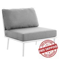 Modway EEI-5568-WHI-GRY Stance Outdoor Patio Aluminum Armless Chair White Gray