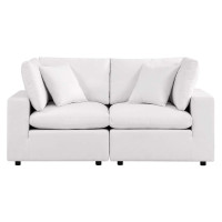 Modway EEI-5576-WHI Commix Overstuffed Outdoor Patio Loveseat White