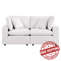 Modway EEI-5576-WHI Commix Overstuffed Outdoor Patio Loveseat White