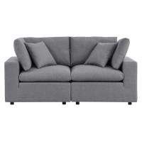 Modway EEI-5577-SLA Commix Sunbrella® Outdoor Patio Loveseat Gray