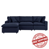 Modway EEI-5580-NAV Commix 4-Piece Outdoor Patio Sectional Sofa Navy