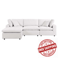 Modway EEI-5580-WHI Commix 4-Piece Outdoor Patio Sectional Sofa White