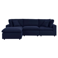 Modway EEI-5581-NAV Commix 4-Piece Sunbrella® Outdoor Patio Sectional Sofa Navy