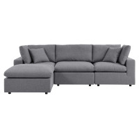 Modway EEI-5581-SLA Commix 4-Piece Sunbrella® Outdoor Patio Sectional Sofa Gray