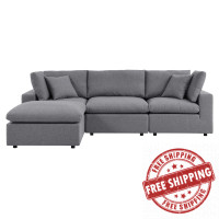 Modway EEI-5581-SLA Commix 4-Piece Sunbrella® Outdoor Patio Sectional Sofa Gray