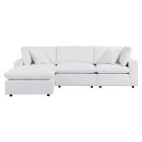 Modway EEI-5581-WHI Commix 4-Piece Sunbrella® Outdoor Patio Sectional Sofa White