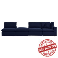 Modway EEI-5582-NAV Commix 4-Piece Sunbrella® Outdoor Patio Sectional Sofa Navy