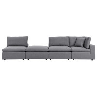 Modway EEI-5582-SLA Commix 4-Piece Sunbrella® Outdoor Patio Sectional Sofa Gray