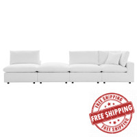 Modway EEI-5582-WHI Commix 4-Piece Sunbrella® Outdoor Patio Sectional Sofa White