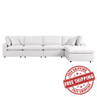 Modway EEI-5583-WHI Commix 5-Piece Outdoor Patio Sectional Sofa White