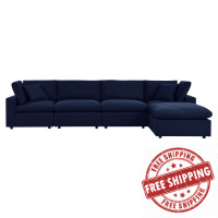 Modway EEI-5584-NAV Commix 5-Piece Sunbrella® Outdoor Patio Sectional Sofa Navy