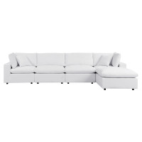 Modway EEI-5584-WHI Commix 5-Piece Sunbrella® Outdoor Patio Sectional Sofa White