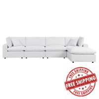 Modway EEI-5584-WHI Commix 5-Piece Sunbrella® Outdoor Patio Sectional Sofa White