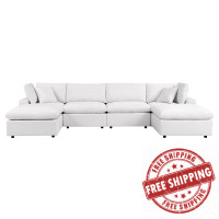 Modway EEI-5585-WHI Commix 6-Piece Outdoor Patio Sectional Sofa White