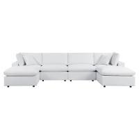 Modway EEI-5586-WHI Commix 6-Piece Sunbrella® Outdoor Patio Sectional Sofa White