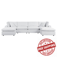 Modway EEI-5586-WHI Commix 6-Piece Sunbrella® Outdoor Patio Sectional Sofa White