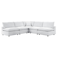 Modway EEI-5588-WHI Commix 5-Piece Sunbrella® Outdoor Patio Sectional Sofa White