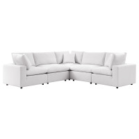 Modway EEI-5589-WHI Commix 5-Piece Outdoor Patio Sectional Sofa White