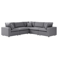 Modway EEI-5590-SLA Commix 5-Piece Sunbrella® Outdoor Patio Sectional Sofa Gray